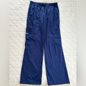 Cherokee Workwear Core Stretch Navy Blue Cargo Scrub Pants Small Elastic Waist